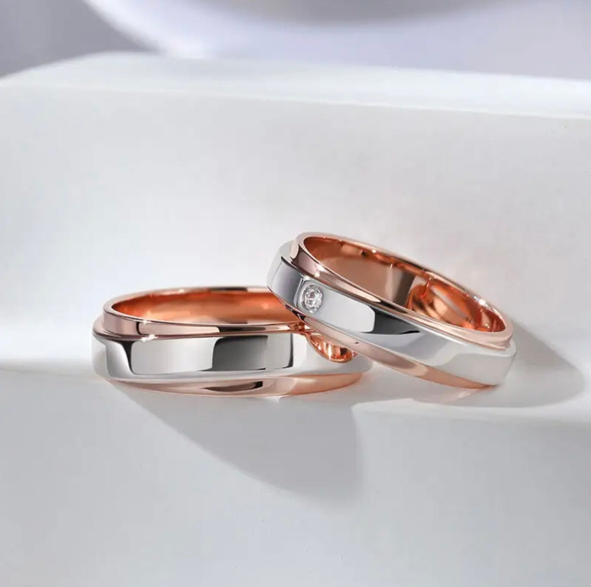 Road to Forever in Gold promise Wedding ring set