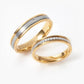 Gold promise Wedding ring in Diamond Brushed Inlay set