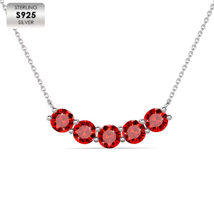 Five-row stone necklace