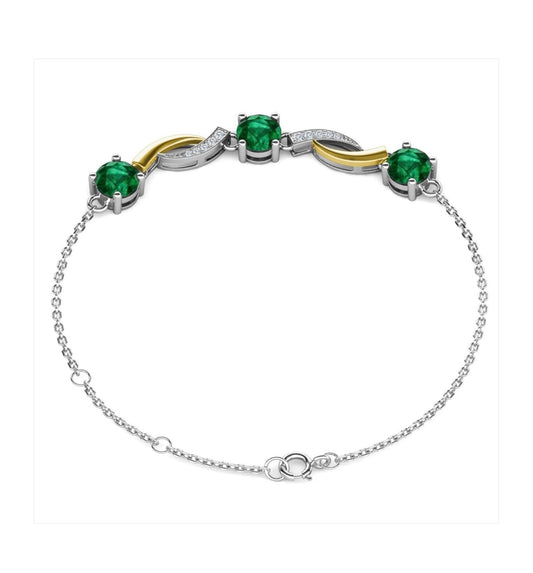 Emerald Twisted Design Bracelet