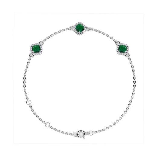 Emerald chain bracelet