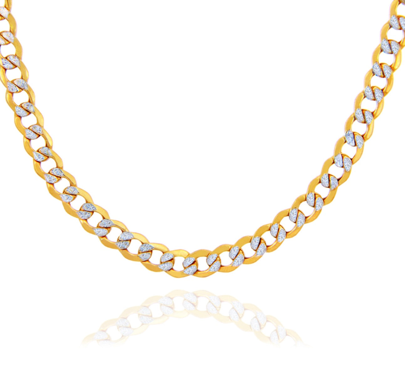 Hollow Cuban Pave 10K Gold Chain