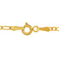 10K Yellow Gold Hollow Italian Figaro Chain