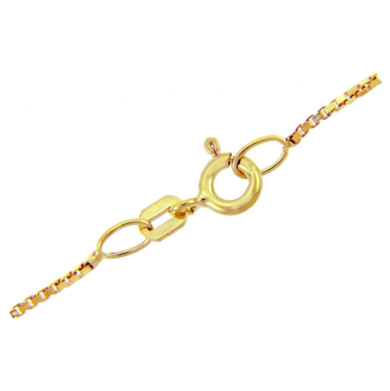 Yellow Gold Box Chain Link Necklace S