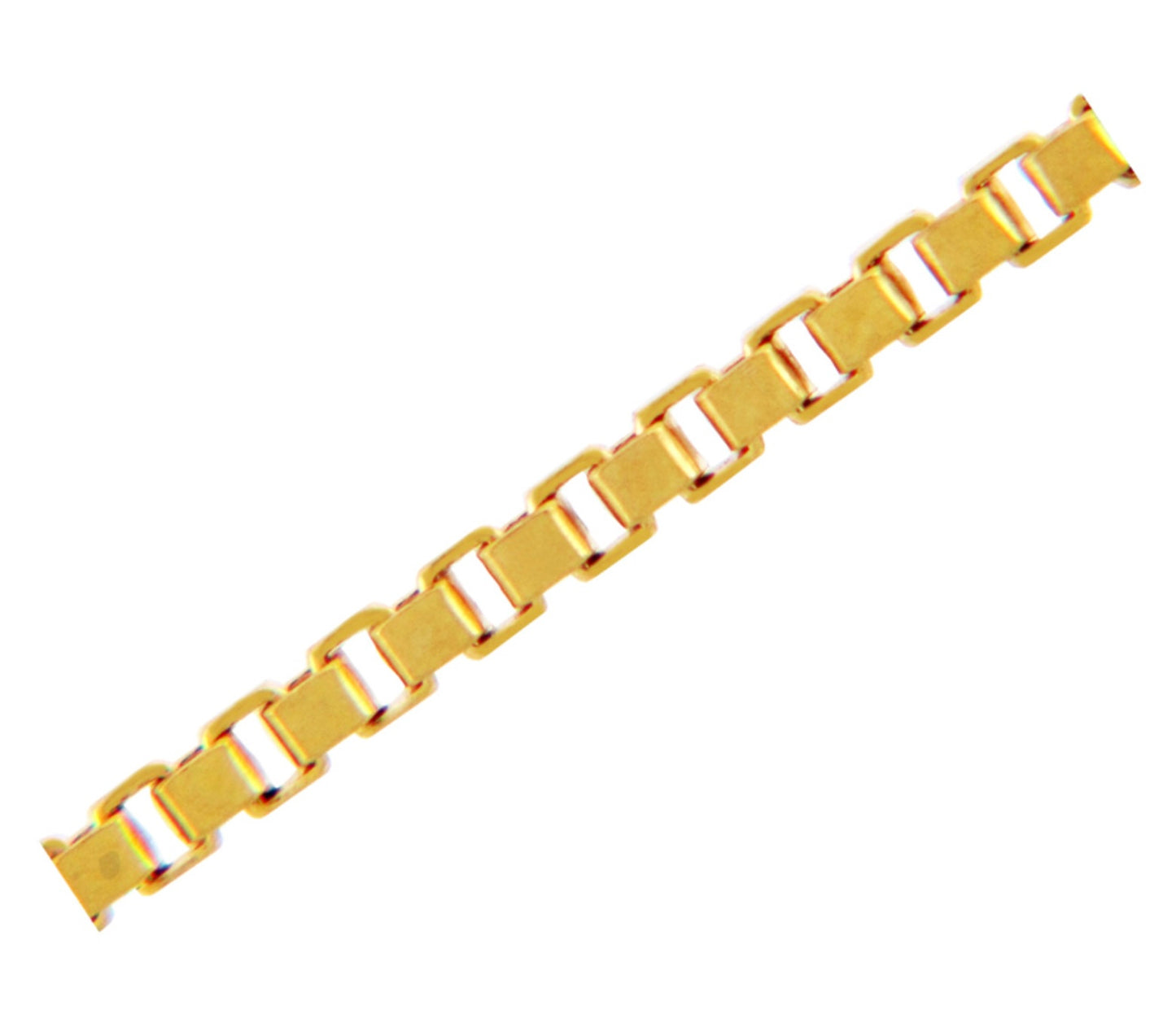 Yellow Gold Box Chain Link Necklace S