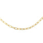 Gold Textured Paperclip Chain Link Necklace