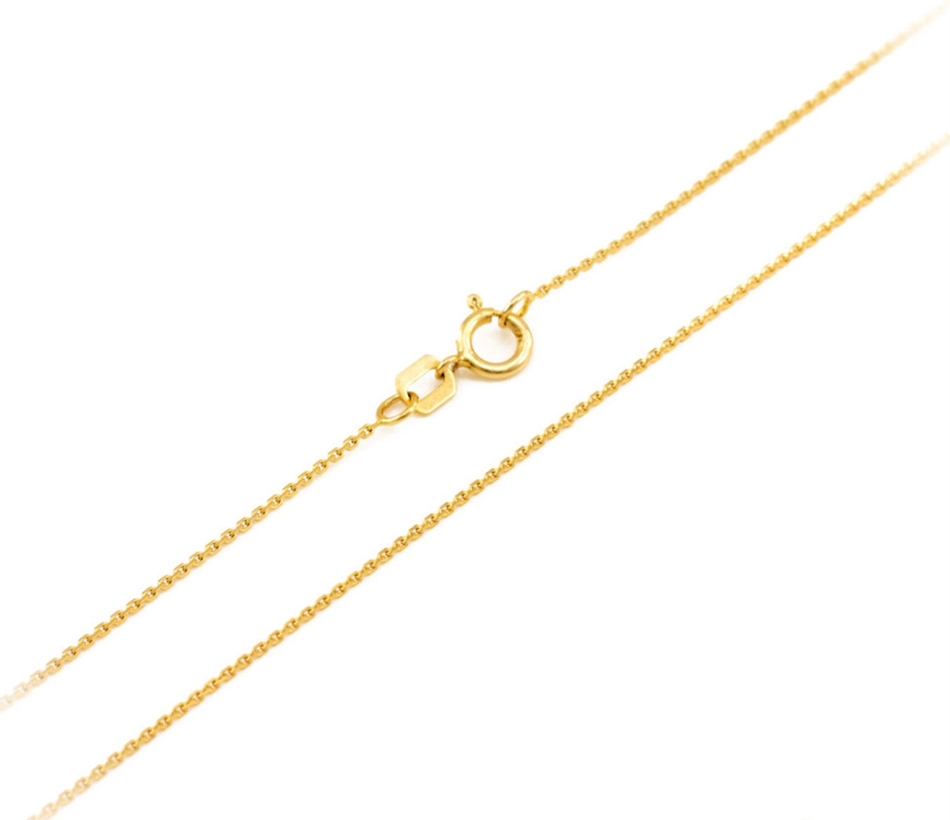 Yellow Gold Rolo Chain Link Necklace