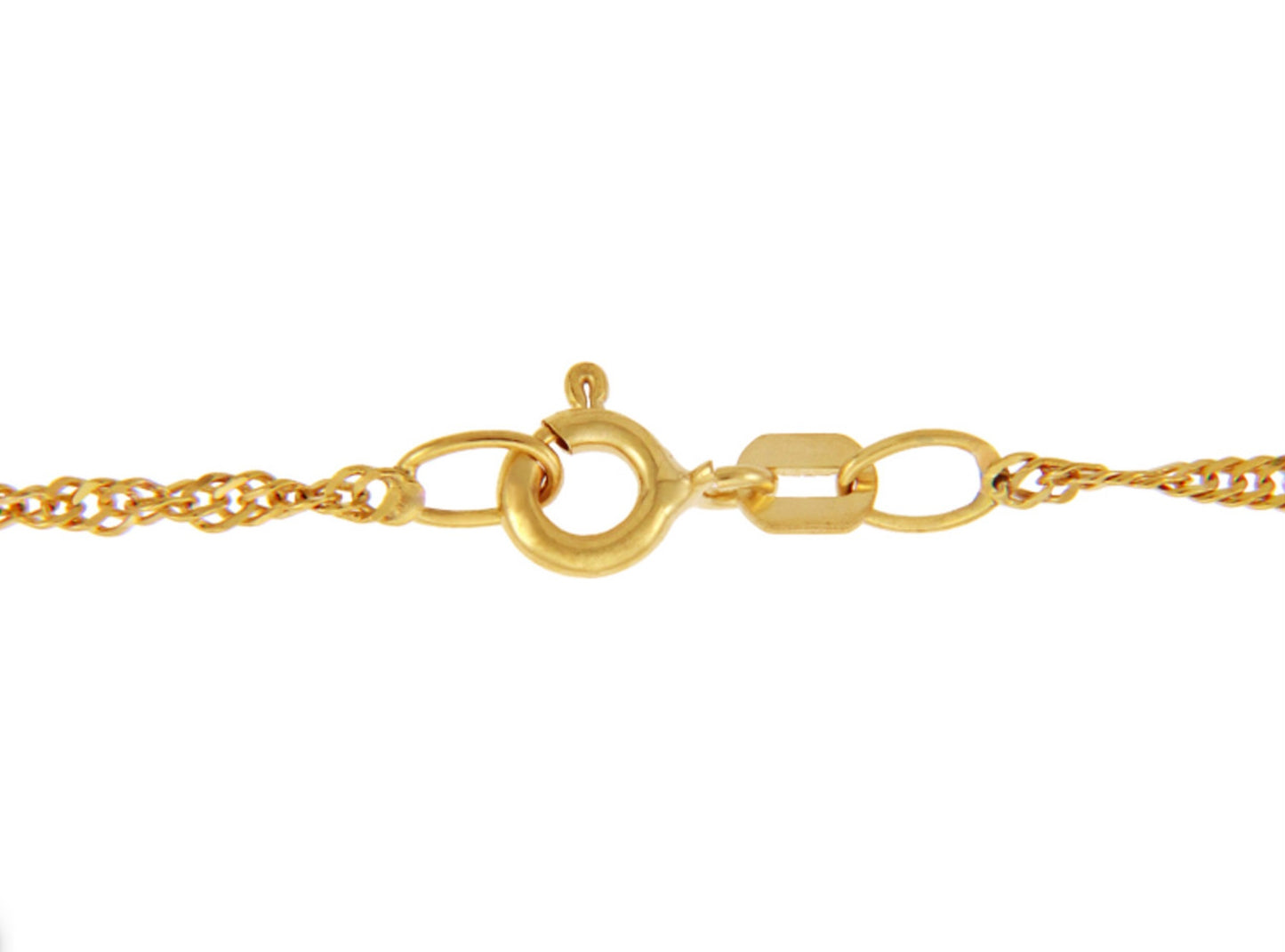 14k Gold Singapore Twisted Chain Link Necklace