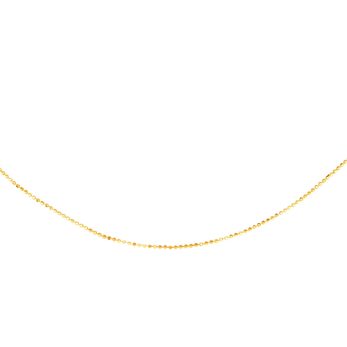 14K Gold Italian Ball Bead Chain Link Necklace