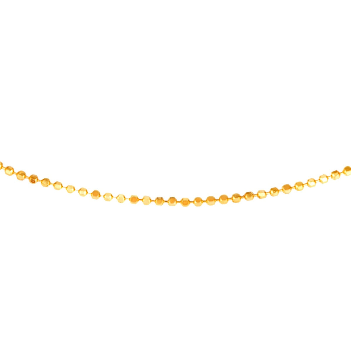 14K Gold Italian Ball Bead Chain Link Necklace