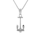 Sterling Silver 925 Stockless Anchor Pendant Necklace