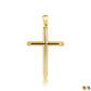 14K Gold Religious Cross Crucifix Tube Pendant Necklace