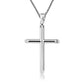 14K Gold Religious Cross Crucifix Tube Pendant Necklace