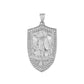 925 Sterling Silver Patron Saint Michael Archangel Shield Pendant Necklace