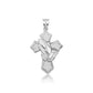 925 Sterling Silver Praying Hands Cross Pendant Necklace