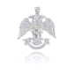 Silver Scottish Rite Double Headed Eagle Pendant Necklace