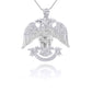 Silver Scottish Rite Double Headed Eagle Pendant Necklace