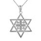 Jerusalem Cross In Star Of David Pendant Necklace In Sterling Silver