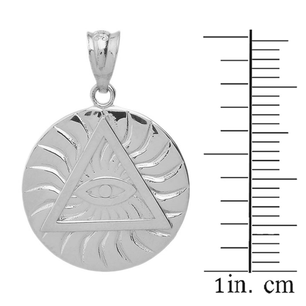 925 Sterling Silver All Seeing Eye Of Providence Sun Pyramid Illuminati Pendant Necklace