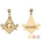 Gold Engravable Freemason Square & Compass Personalized Pendant