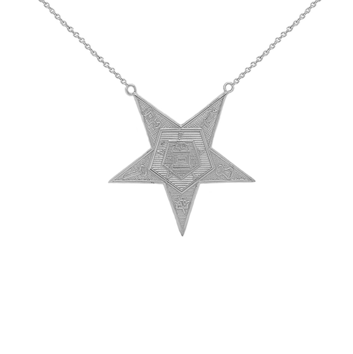 Order Of The Eastern Star (OES) Masonic Necklace In Sterling Silver