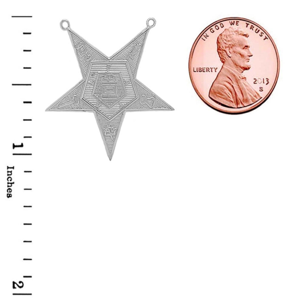 Order Of The Eastern Star (OES) Masonic Necklace In Sterling Silver