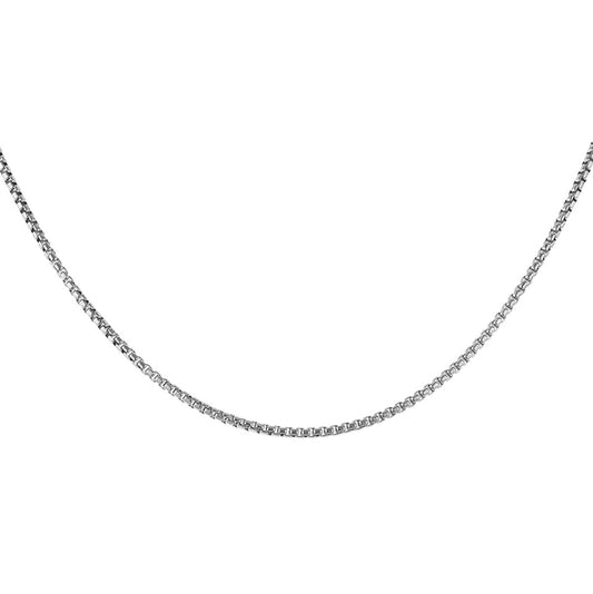 925 Sterling Silver Men's Box Chain Link Necklace 1.8mm