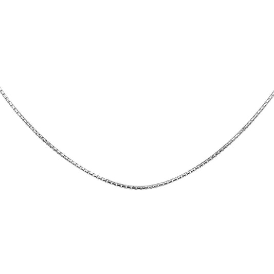 925 Sterling Silver Men's Box Chain Link Necklace 1.2mm