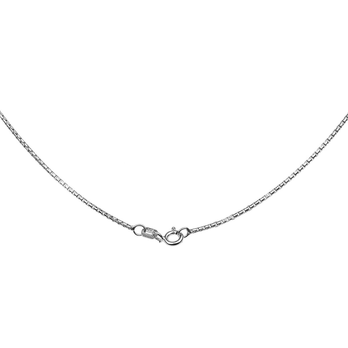 925 Sterling Silver Men's Box Chain Link Necklace 1.2mm