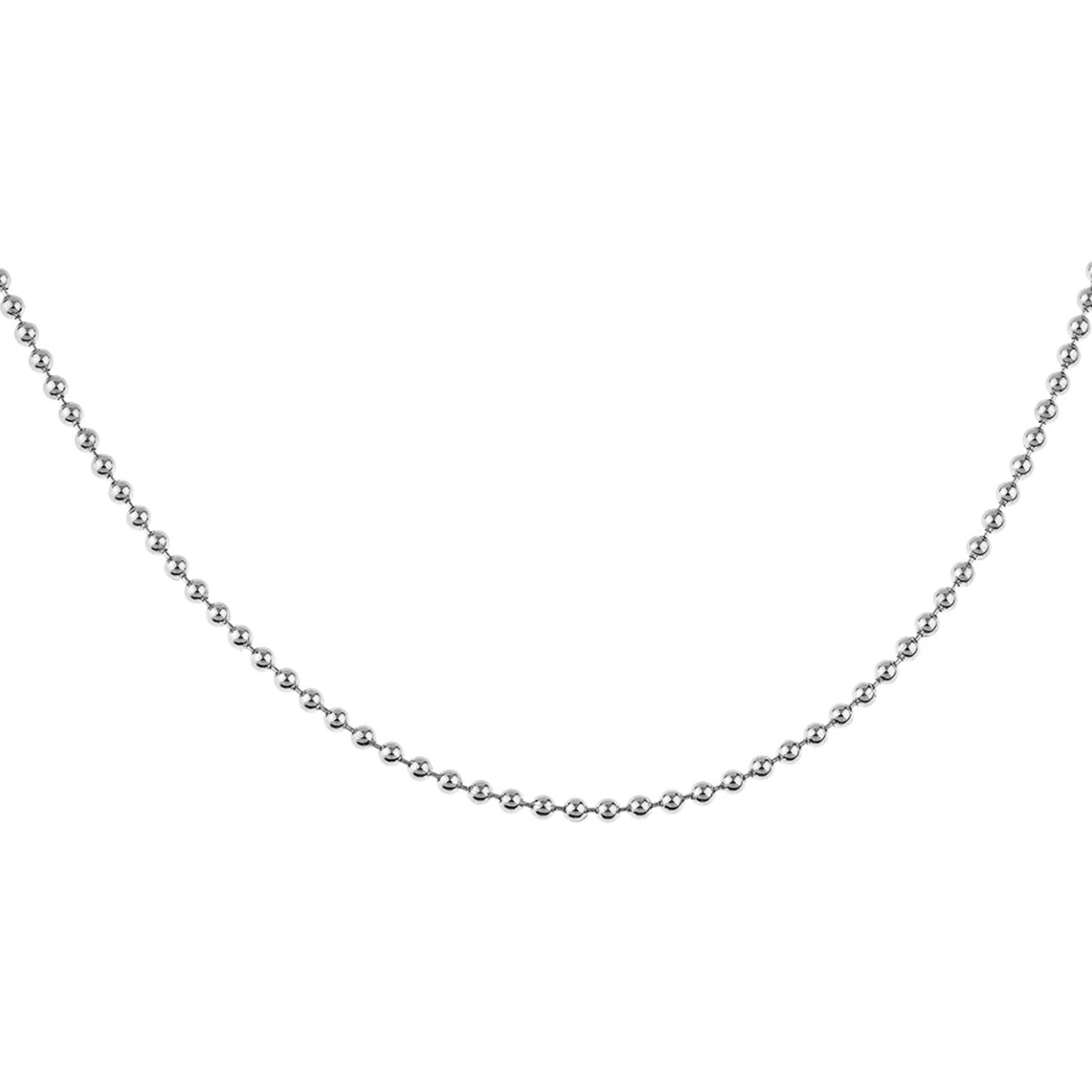 925 Sterling Silver Italian Ball Bead Chain Link Necklace 2.2mm