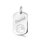 925 Sterling Silver Engravable Basketball Sports Dog Tag Pendant Necklace