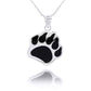 925 Sterling Silver Enamel Bear Claw Pendant Necklace