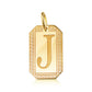 Gold Personalized Letter "A-Z" Initial Greek Key Dog Tag Pendant Necklace