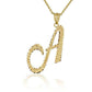 Solid Gold Script Cursive Initial "A-Z" Pendant Necklace