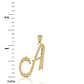 Solid Gold Script Cursive Initial "A-Z" Pendant Necklace