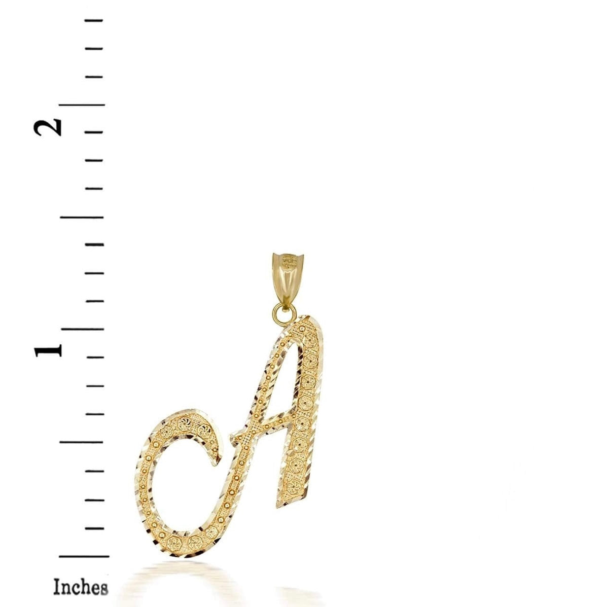 Solid Gold Script Cursive Initial "A-Z" Pendant Necklace