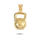 Gold Kettlebell Weightlifting Fitness Gym Pendant Necklace