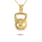 Gold Kettlebell Weightlifting Fitness Gym Pendant Necklace