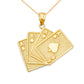 Four Of A Kind Aces Card Pendant Necklace In Gold