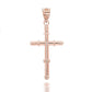 Gold Bamboo Textured Cross Pendant Necklace