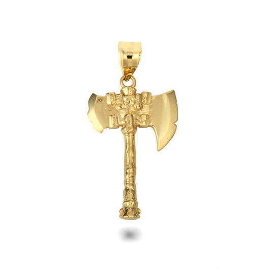 Gold Viking Battle Axe Norse Pendant