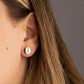 Gold Diamond Round Stud Earrings