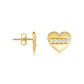 Gold Diamond Heart Stud Earrings  and Necklace