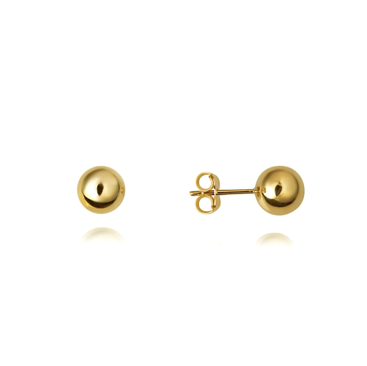 14K Yellow-Gold Ball Stud Earrings 7mm