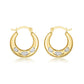 Two-Tone Gold Heart Huggie Hoop Earrings